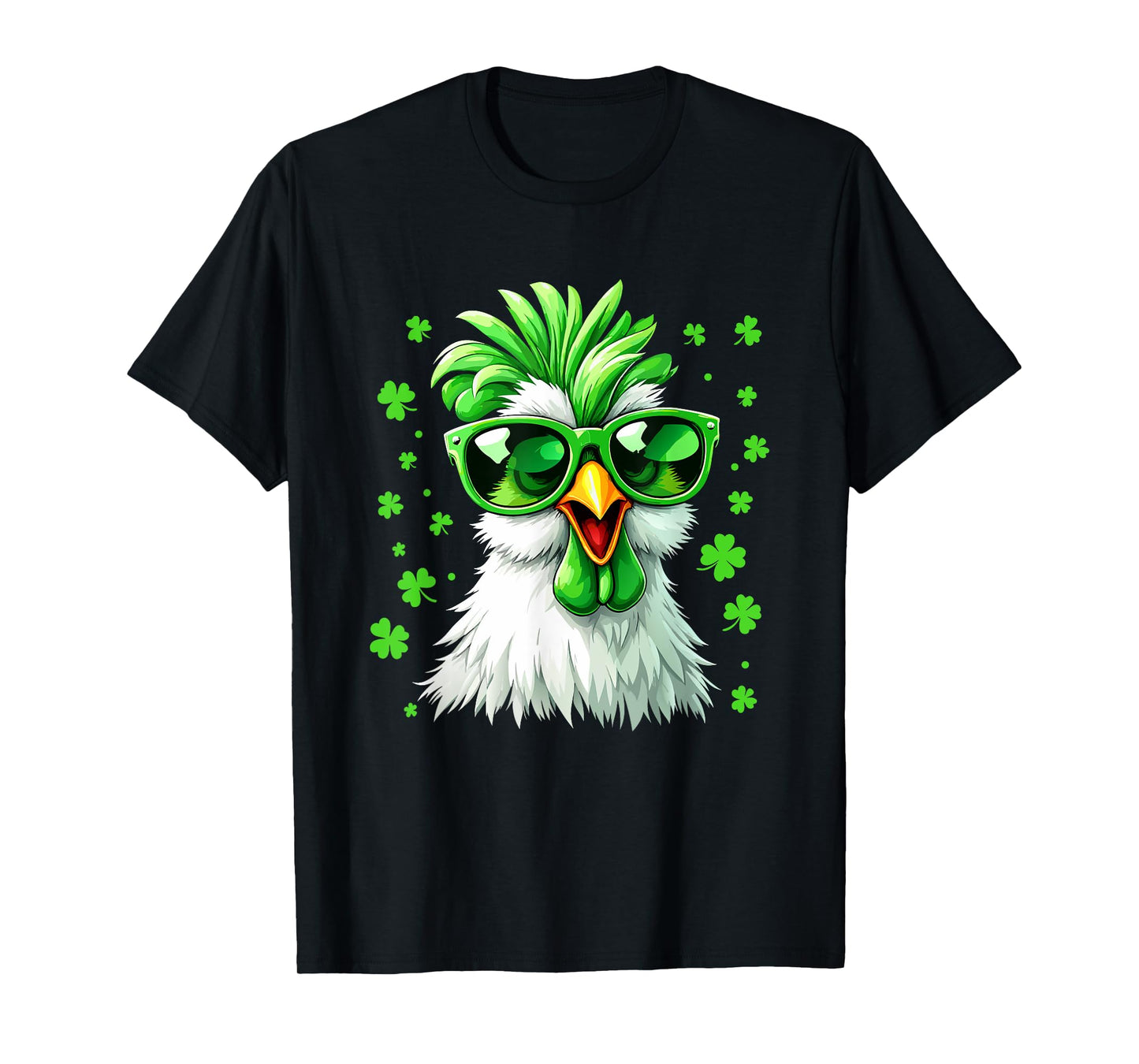 Funny Chicken St Patricks Day Chicken Shamrock T-Shirt