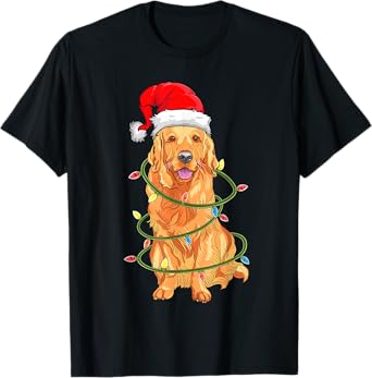 Christmas Dog Shirt, Christmas Golden retriever Pajama T-Shirt