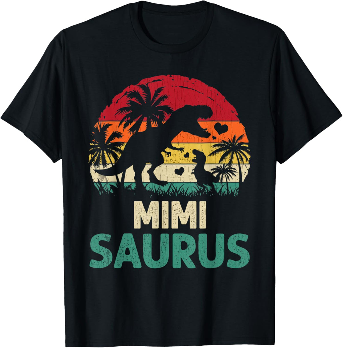 mb Vintage Mimi Saurus Funny Dino Father's Day Mother's Day T-Shirt