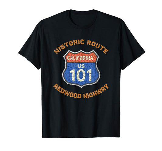 Souvenir Rustic Redwood Highway Route 101 Redwood Highway T-Shirt