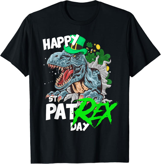 St Patricks Day T Rex Shirt Happy Pat Rex Day Dinosaur Gift T-Shirt