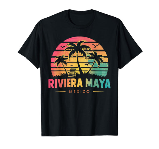 Riviera Maya Mexico Tropical Sunset beach Souvenir Vacation Men Women Kids T-Shirt