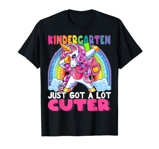 Kindergarten Got Cuter Dabbing Unicorn Back to School Girls T-Shirt