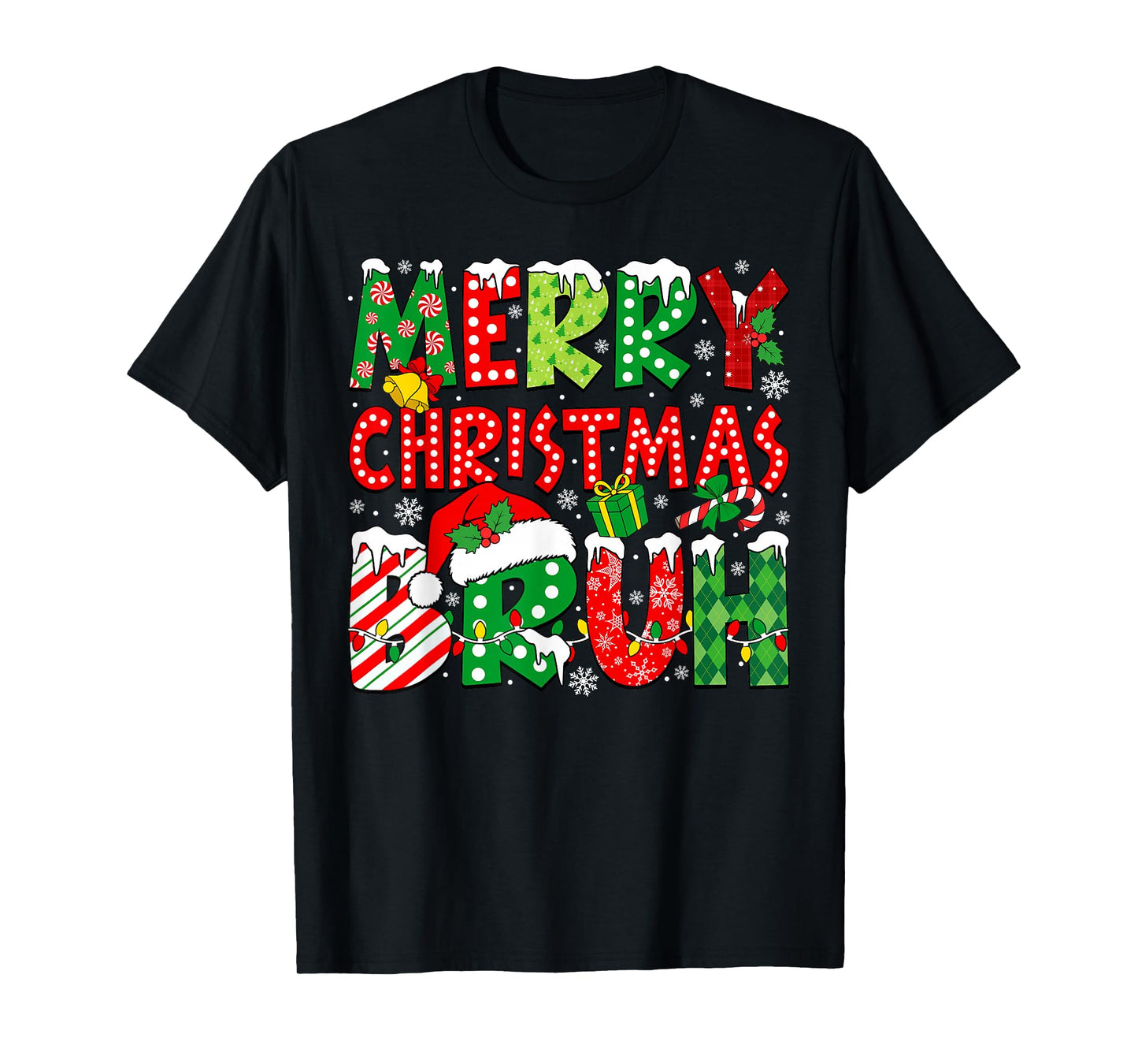 Bruh Meme Funny Saying Bro Greeting Teens Boys Men Christmas T-Shirt