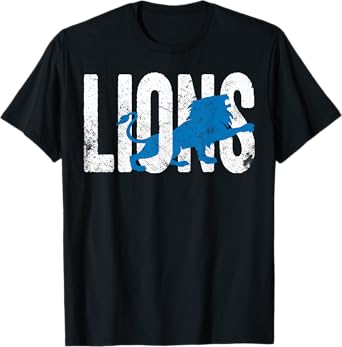 Vintage Lions Cool Football Spirit Retro Sports Name Fans T-Shirt