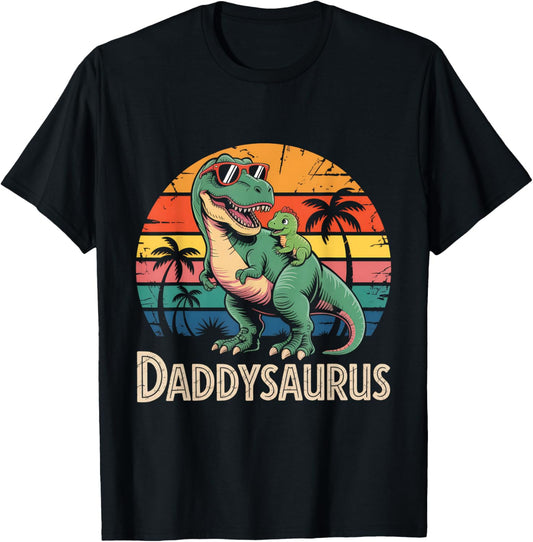 Daddysaurus Retro Dinosaur Dad Dinosaur Daddy Saurus T-Shirt