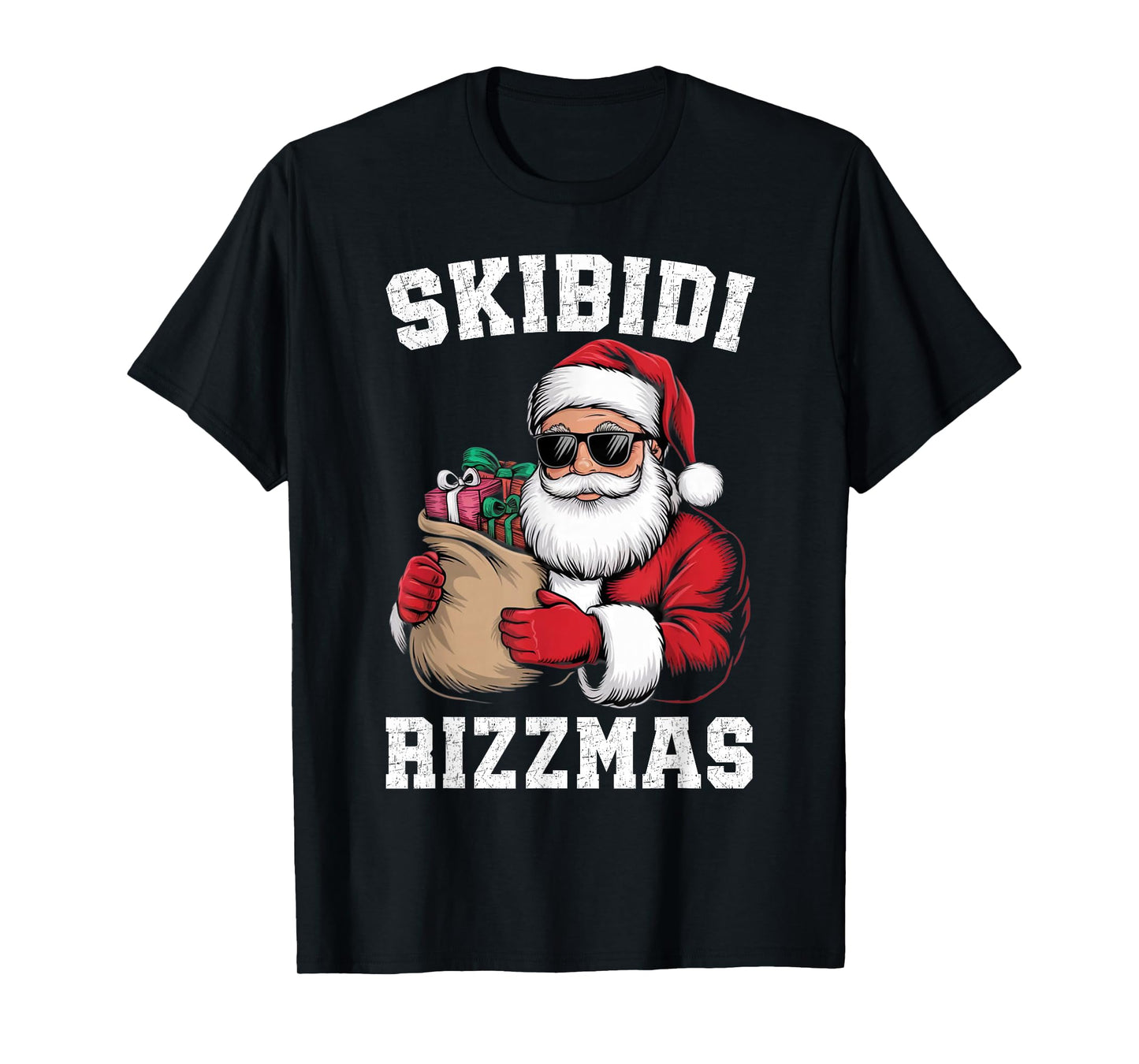 Skibidi Rizzmas Christmas Rizz Santa Claus Funny Xmas T-Shirt