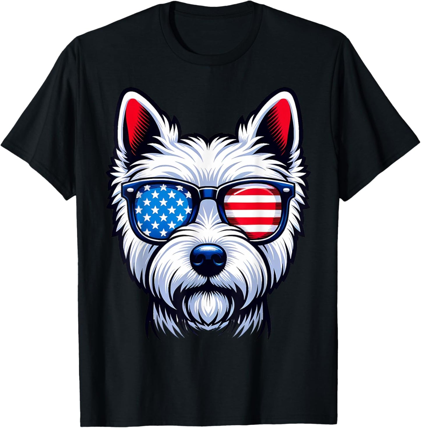 West Highland Terrier Patriotic American Flag USA Westie T-Shirt