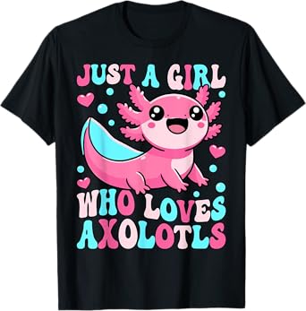 Groovy Axolotl Kawaii Just A Girl Who Loves Axolotls T-Shirt