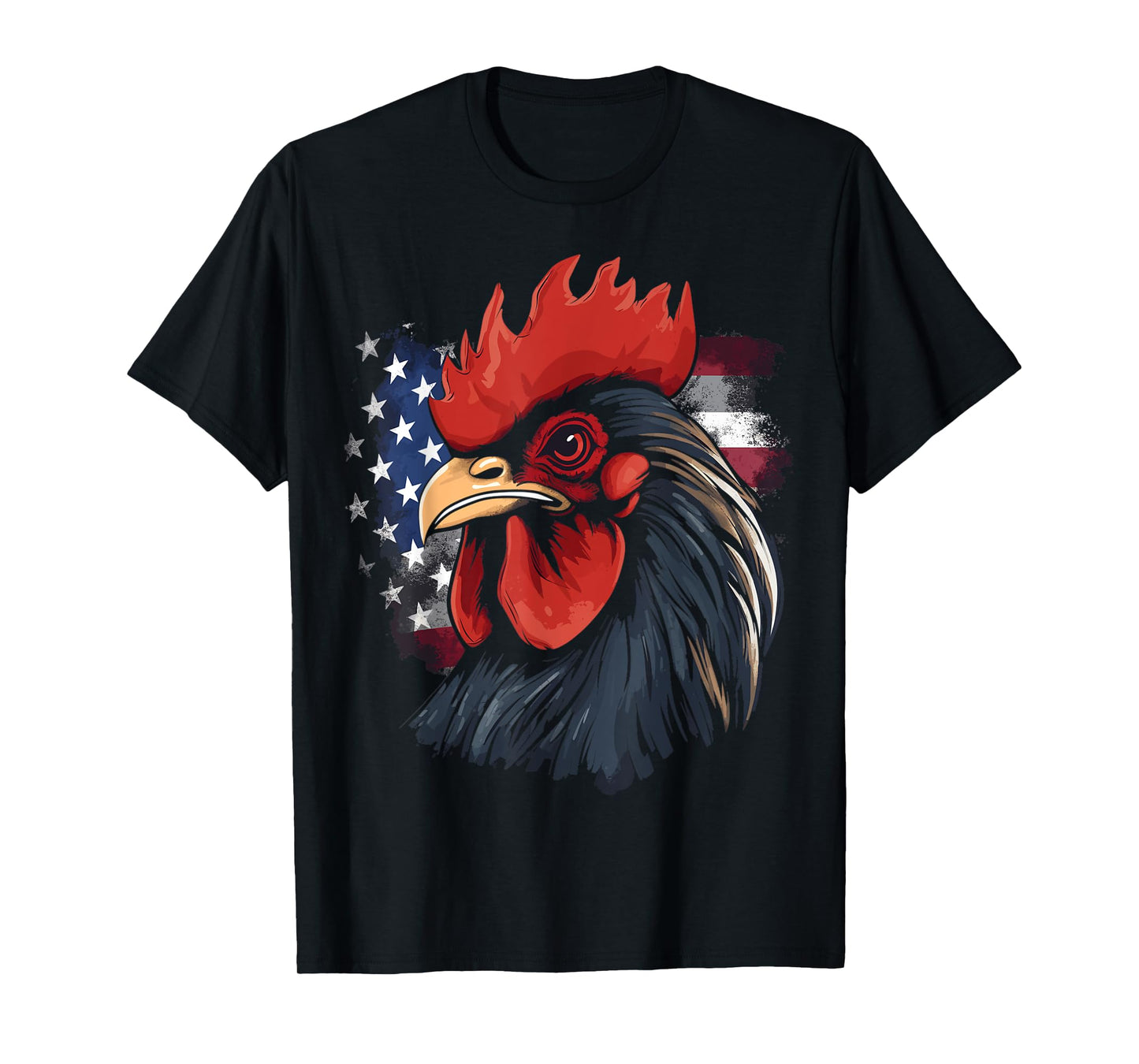 Chicken USA Flag design for Patriotic Farmer T-Shirt