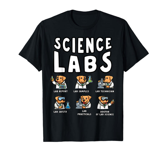 Labrador Retriever Science Labs Funny Dog Lover Teacher T-Shirt