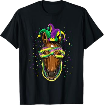 Mardi Gras Shirt Jester Horse Cowboy Cowgirl Horse Lover T-Shirt