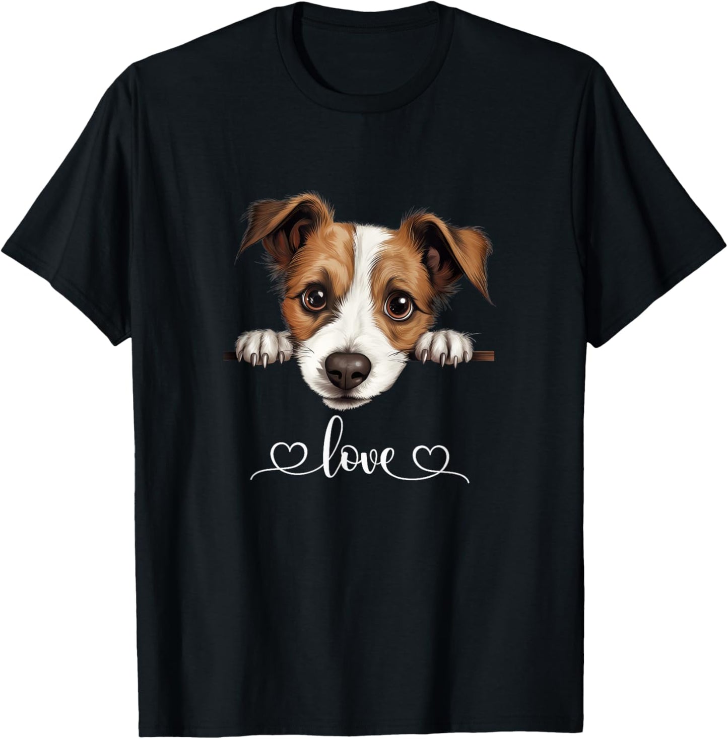 Cute Dog Graphic Love Puppy Jack Russell Terrier Dog T-Shirt