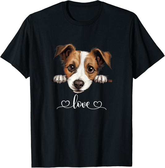 Cute Dog Graphic Love Puppy Jack Russell Terrier Dog T-Shirt