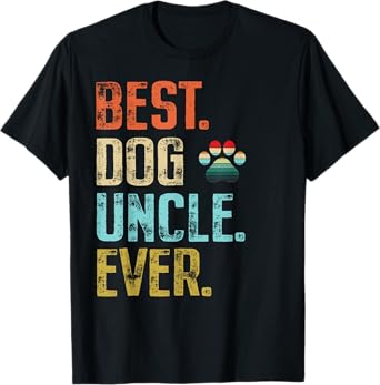 Mens Best Dog Uncle Ever Vintage Dog Lover T-Shirt