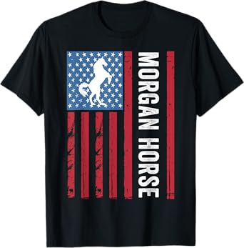Morgan Horse with American Flag, Morgan Horse T-Shirt