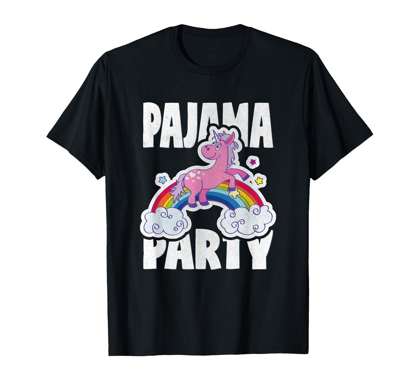 Pajama Party Retro Cute Unicorn Rainbow Bed Time PJ T-Shirt