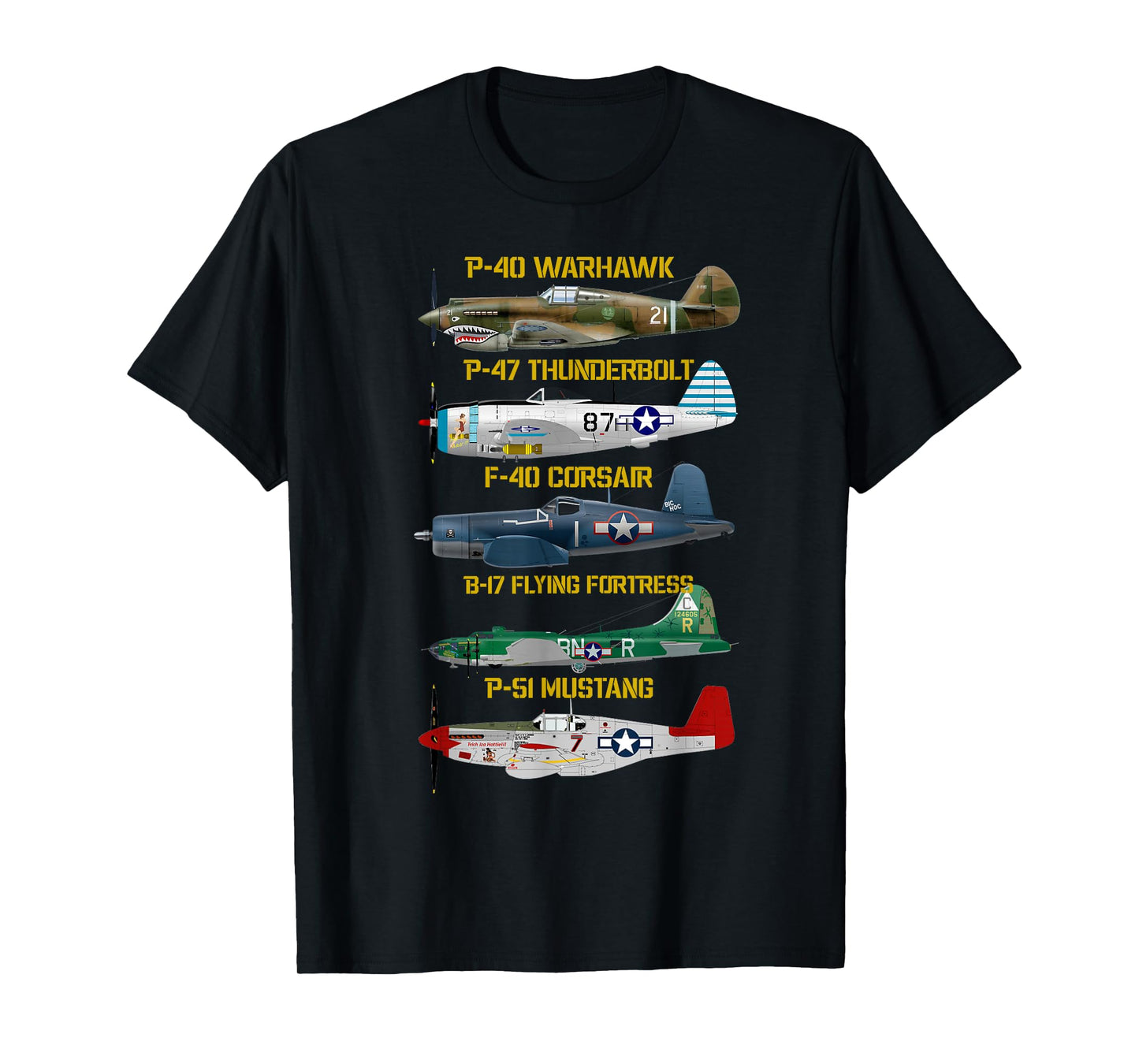 WW2 Planes Warbirds Warplanes T-Shirt
