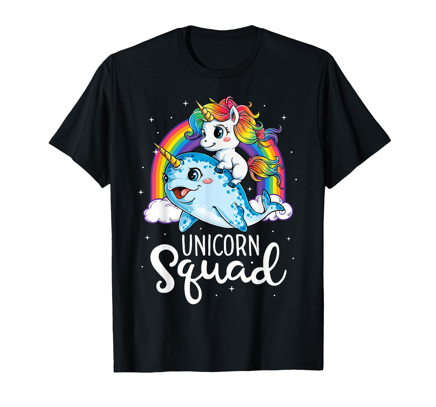 Unicorn Squad Narwhal T shirt Girls Kids Rainbow Unicorns T-Shirt