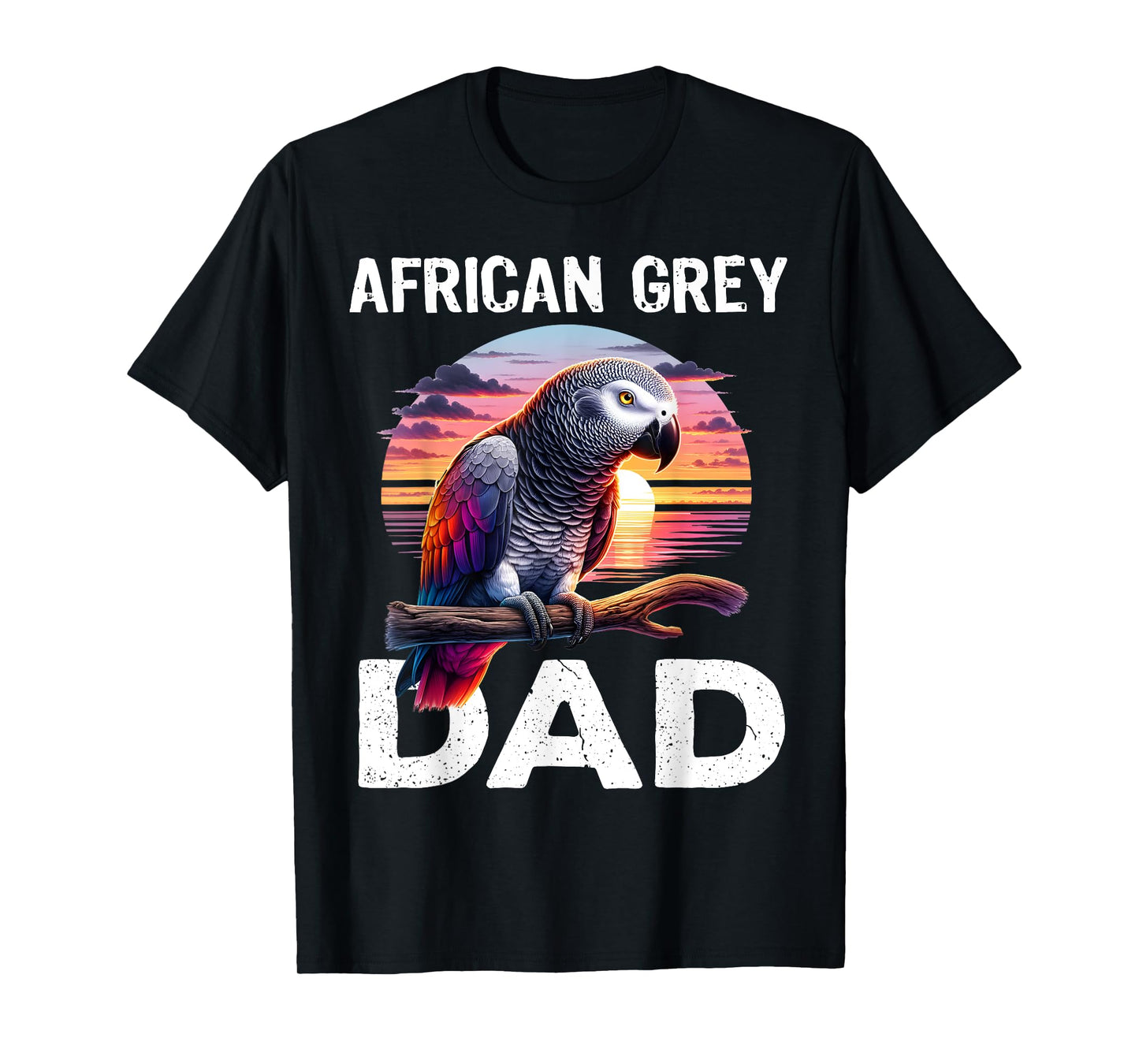 African Grey Parrot Dad Funny Vintage Timneh Grey Men T-Shirt