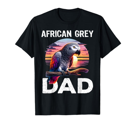 African Grey Parrot Dad Funny Vintage Timneh Grey Men T-Shirt