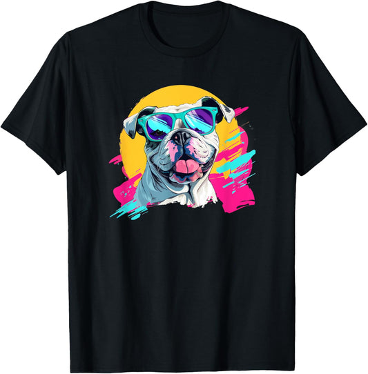 Funny Vintage Retro 80s English Bulldog T-Shirt