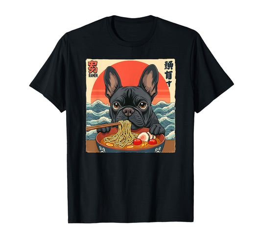 French Bulldog Frenchton Terrier Ramen Noodle Dog Funny T-Shirt