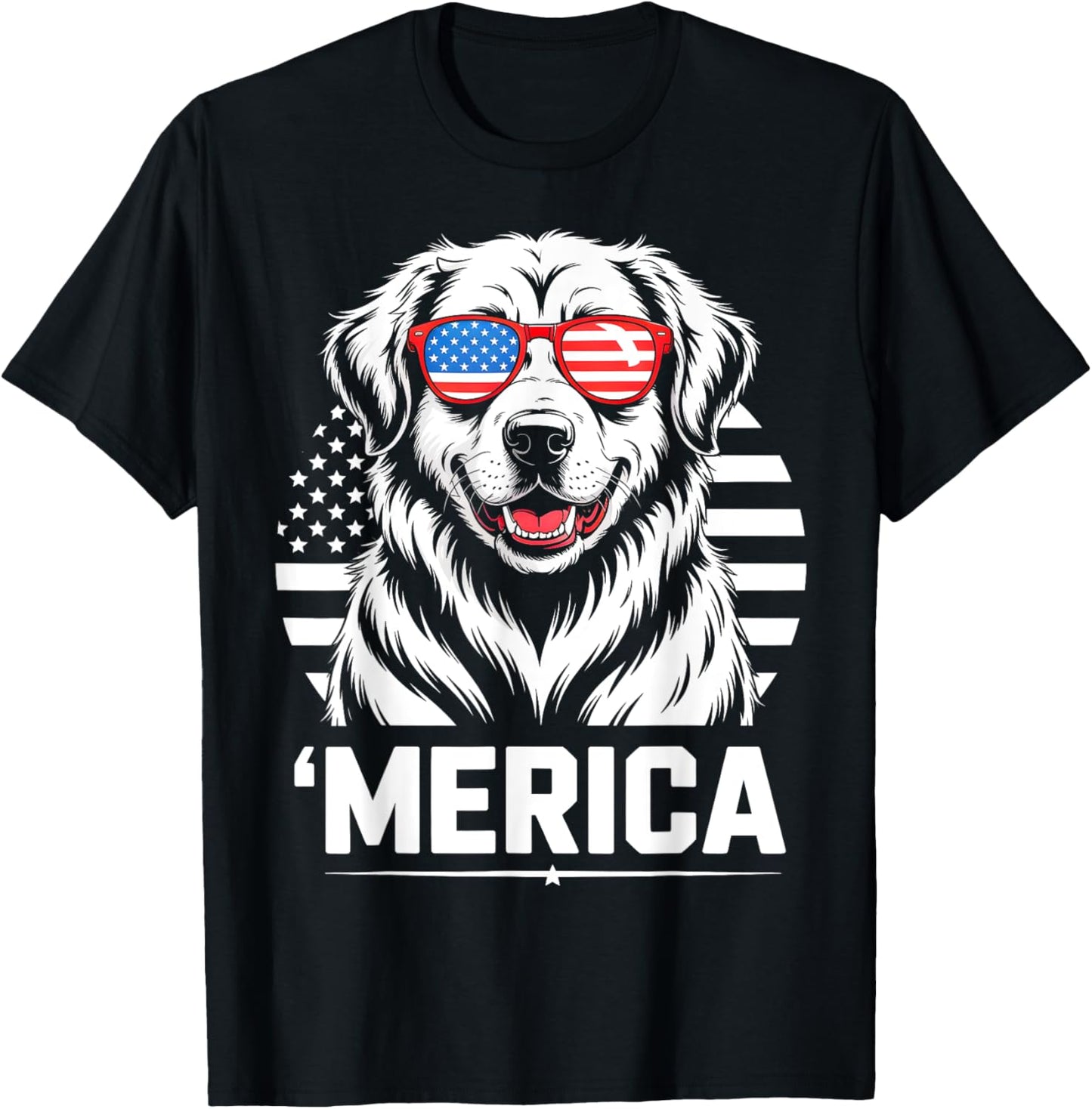 American Flag Patriotic Golden Retriever 4th Of July America T-Shirt