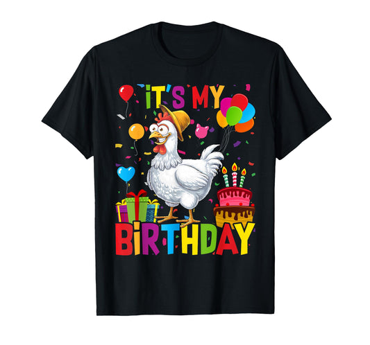 It's My Birthday, a Chicken Stamping Party for Girls T-Shirt