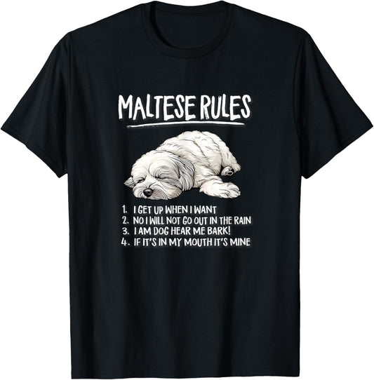 Funny Cute Rules Sleeping Napping Maltese Lover T-Shirt