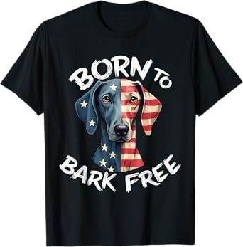 Funny Weimaraner Dog Vintage Weimaraner American Flag T-Shirt