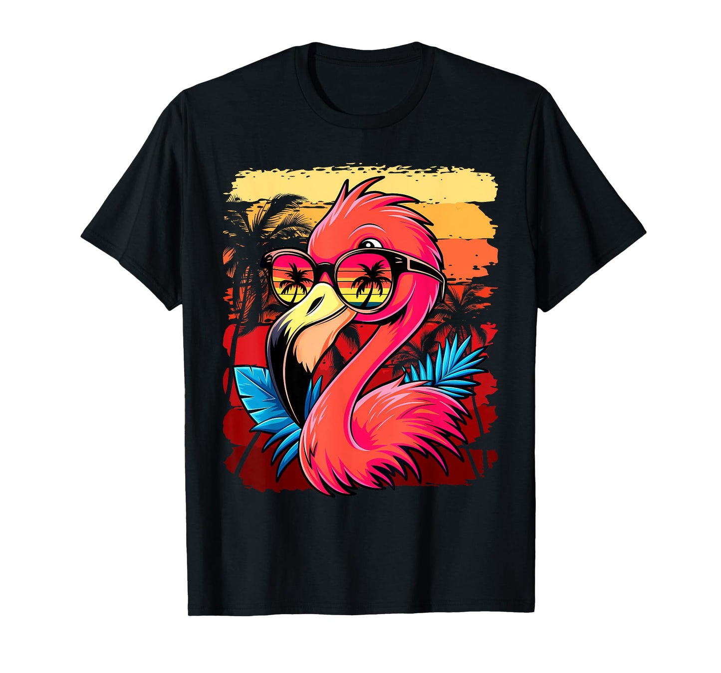 Retro Sunglasses Flamingo Womens Mens Kids Funny Flamingo T-Shirt