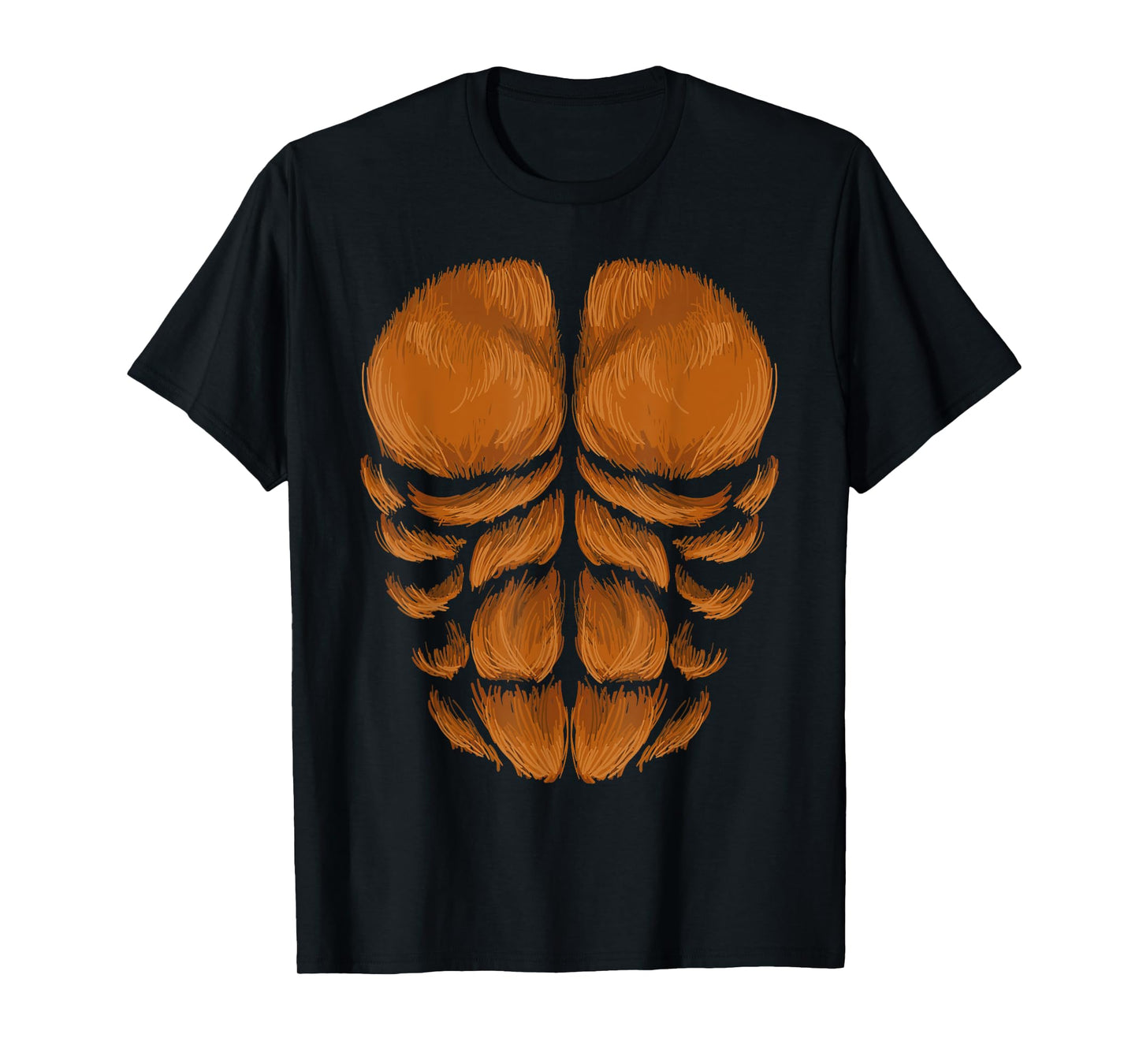 Bigfoot Chest Halloween Costume Hairy Monkey Sasquatch T-Shirt