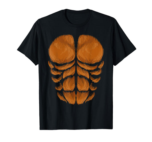 Bigfoot Chest Halloween Costume Hairy Monkey Sasquatch T-Shirt