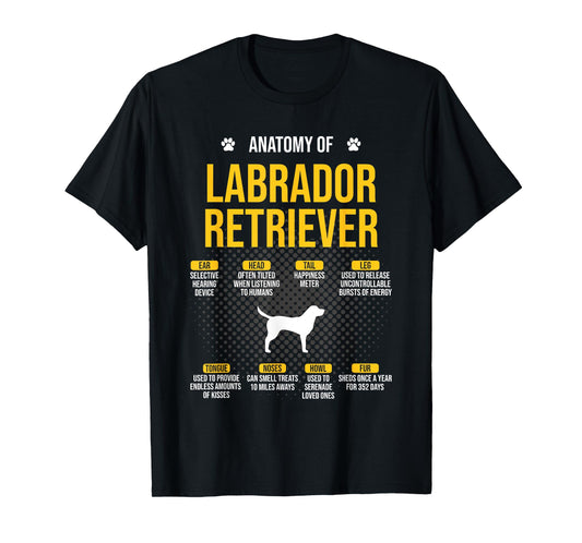 Anatomy Of Labrador Retriever Dog Lover T-Shirt