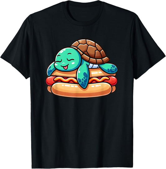 Sea Turtle Hot Dog Reptile Funny Food T-Shirt