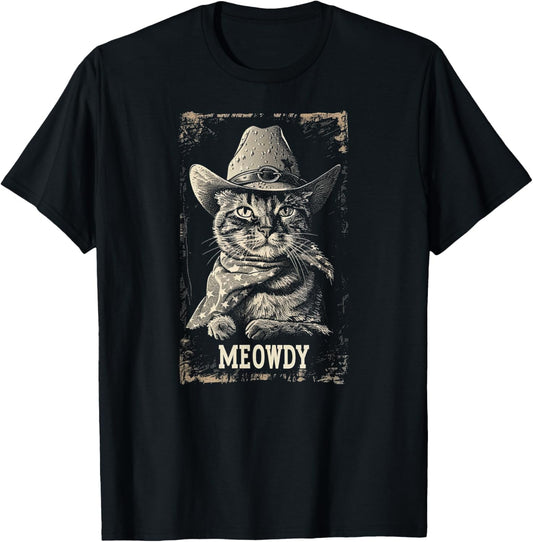 Meowdy Cat, Cowboy Kitten, Country Music T-Shirt