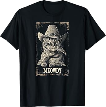 Meowdy Cat, Cowboy Kitten, Country Music T-Shirt
