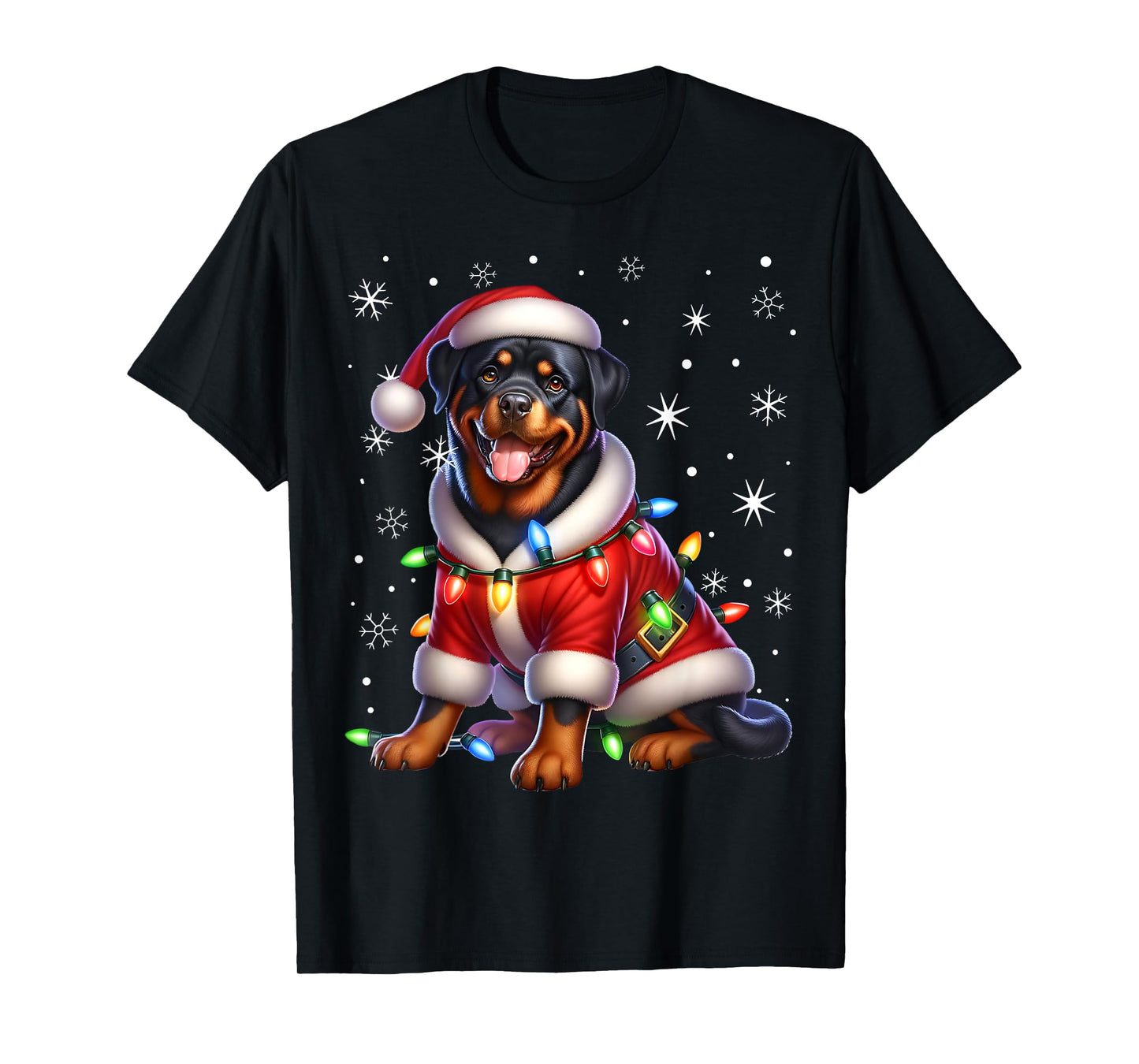 Rottweiler Santa Claus Rottweiler Costume Rottweiler Xmas T-Shirt
