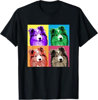 Sheltie Pop Art Style Shetland Sheepdog T-Shirt for Men Women Girls Kids