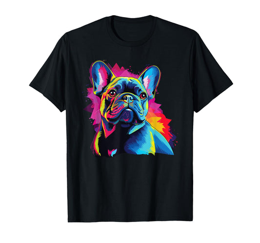 Watercolor Colorful French Bulldog Dogs T-Shirt