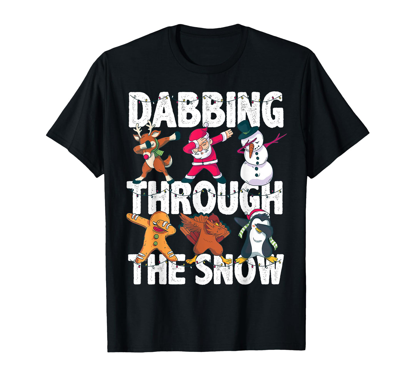 Christmas Shirt Santa Friends Dabbing Through the Snow Gift T-Shirt