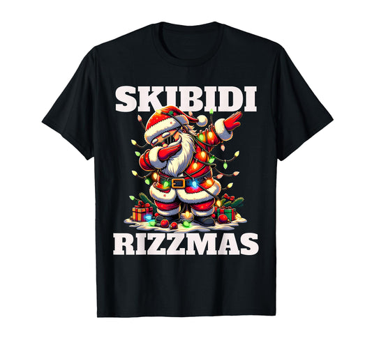 Rizz Christmas Santa Funny Xmas Gen Alpha Skibidi Rizzmas T-Shirt