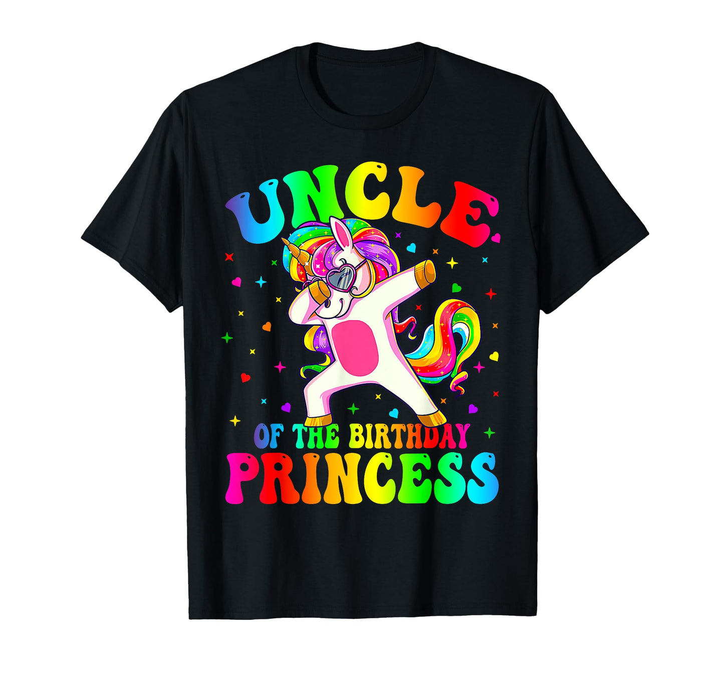 Uncle of the Birthday Princess Girl Dabbing Unicorn Mom T-Shirt