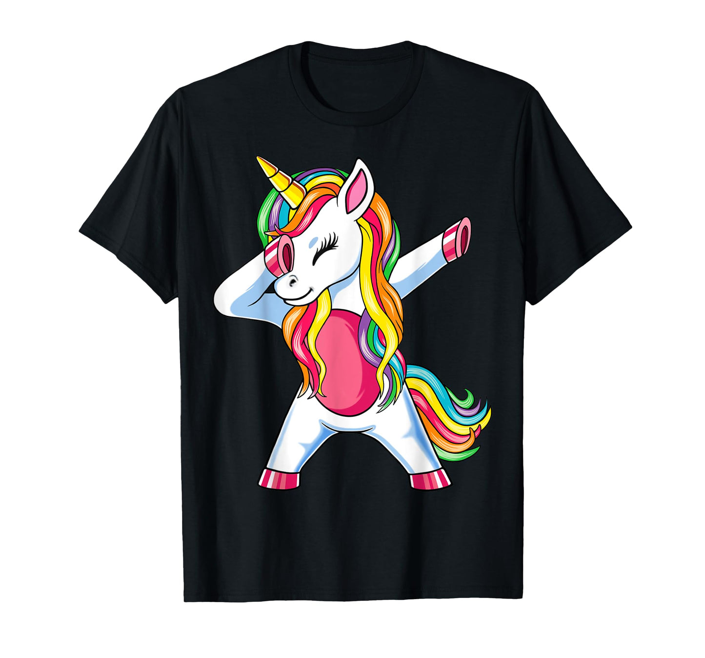 Dabbing Unicorn T-Shirt Girls Kids Women Rainbow Unicorns T-Shirt