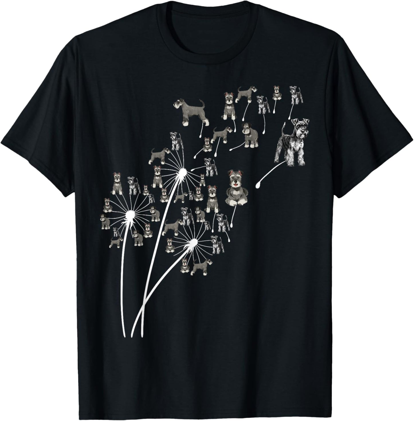 Dandelion Schnauzer Flower, Floral Miniature Schnauzer Tree T-Shirt