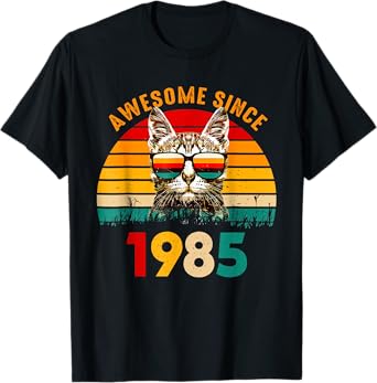 Awesome Since 1985, 1985 Retro Cool Cat T-Shirt