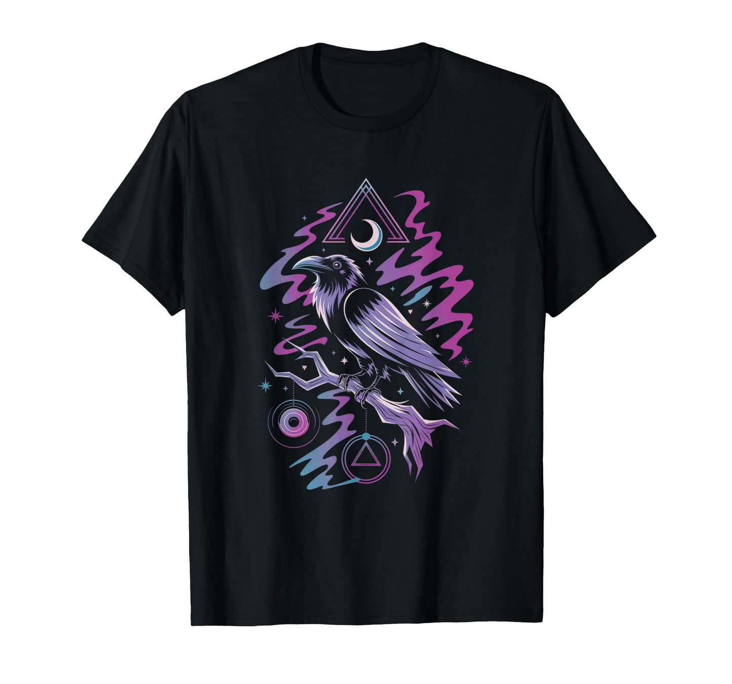 Raven Crow Dark Bird Witchcraft Omens Midnight T-Shirt