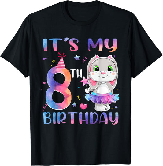 It's My 8th Birthday Bunny Rabbit 8 Years Old Boy Girl T-Shirt