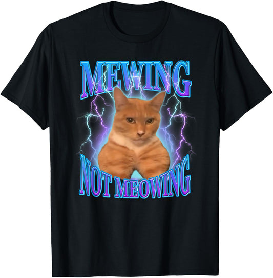 Funny Cat Meme Mewing LooksMax Meowing cat Trend T-Shirt